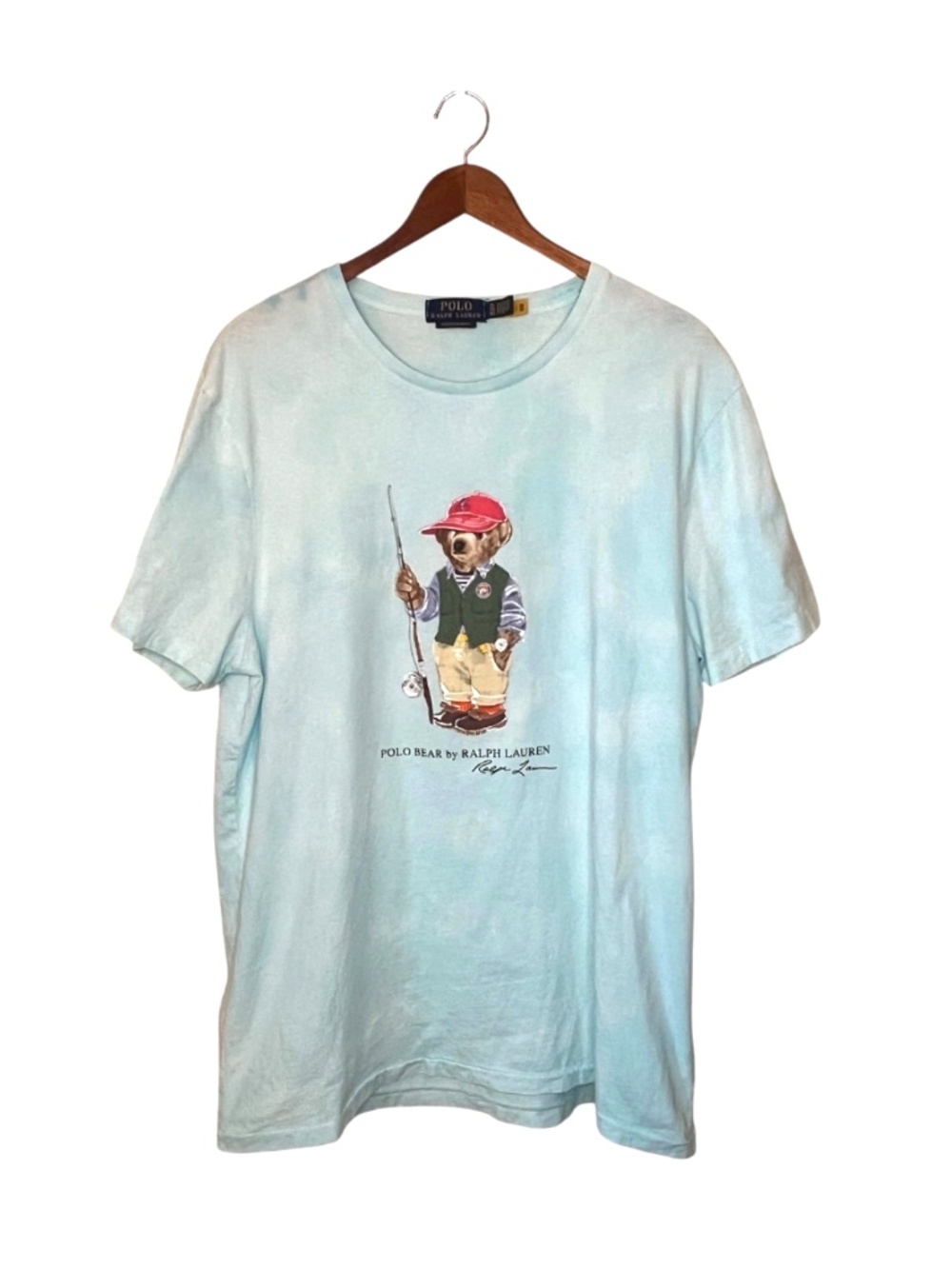 Polo Ralph Lauren Polo Bear Fishing Tie-Dye Jersey Custom Slim Fit T-Shirt XL